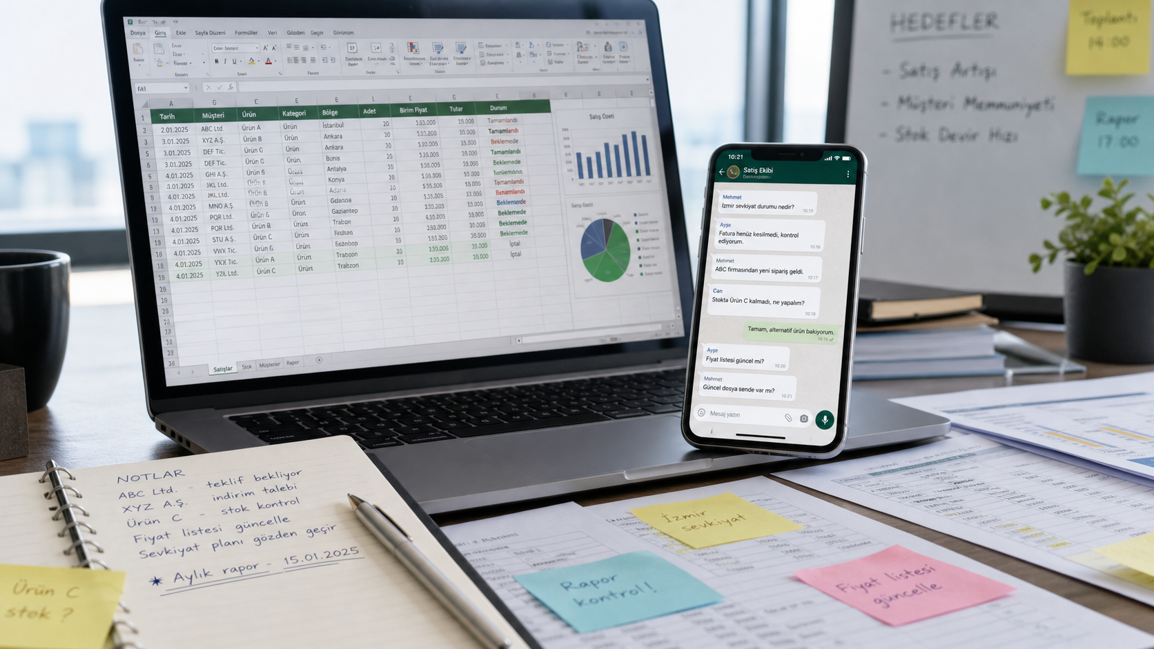 Excel tabloları, WhatsApp mesajları ve notlarla dağınık operasyon verisi