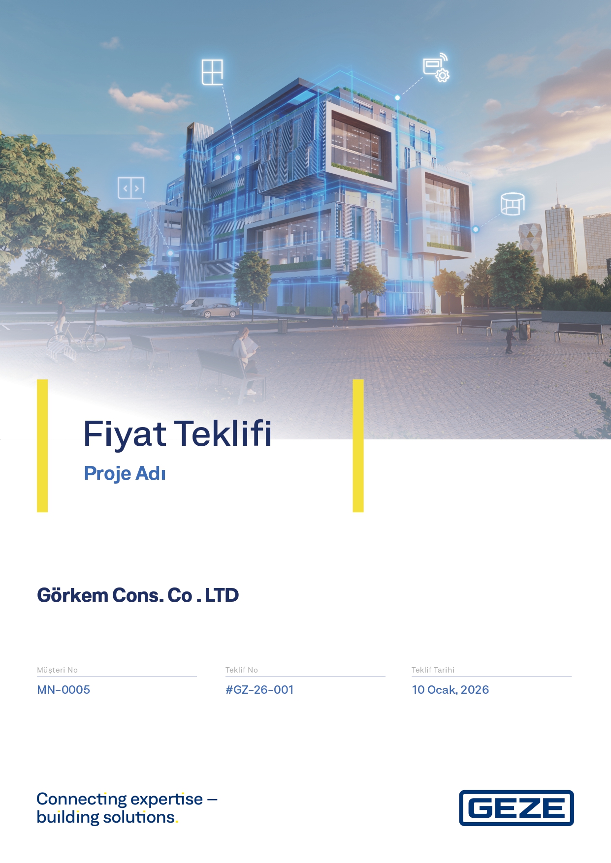 Kurumsal kimliğe göre tasarlanmış teklif belgesi