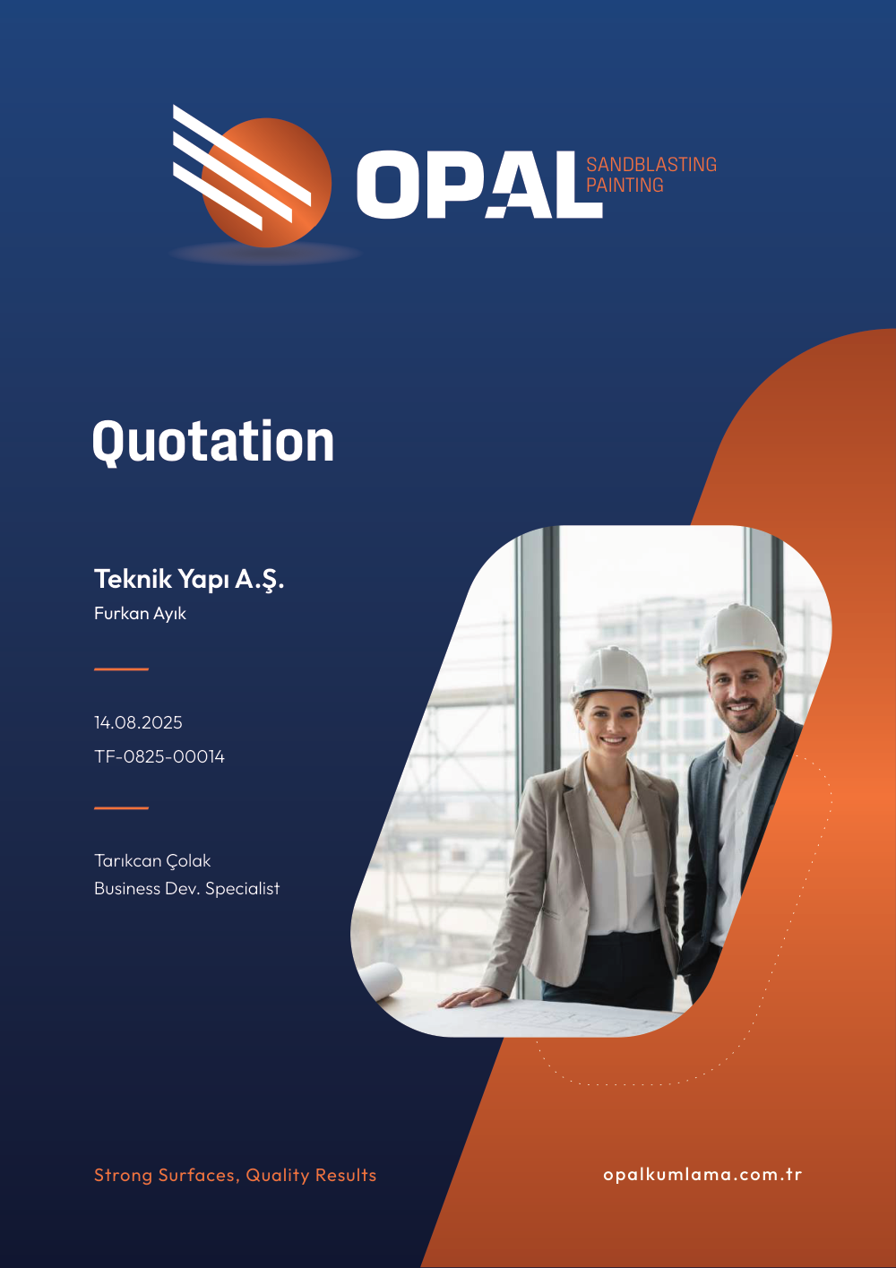 Teklif — Opal Kumlama Boya - İngilizce