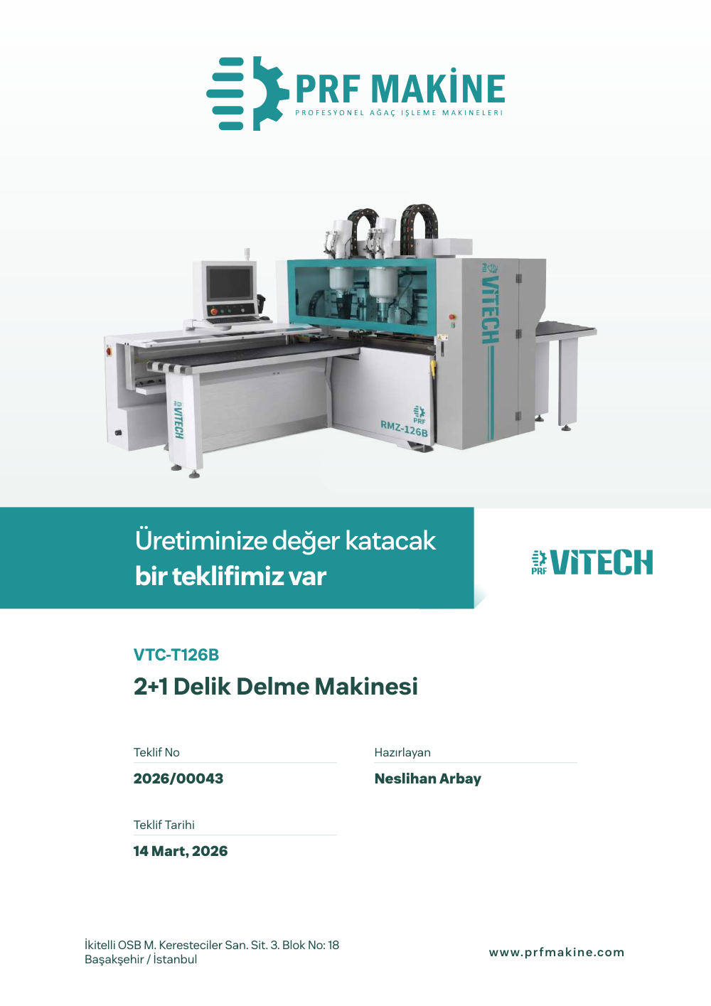Teklif — PRF Makine